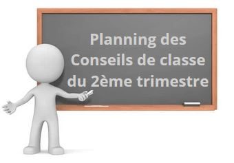 Planning des conseils de classe du 2ème trimestre