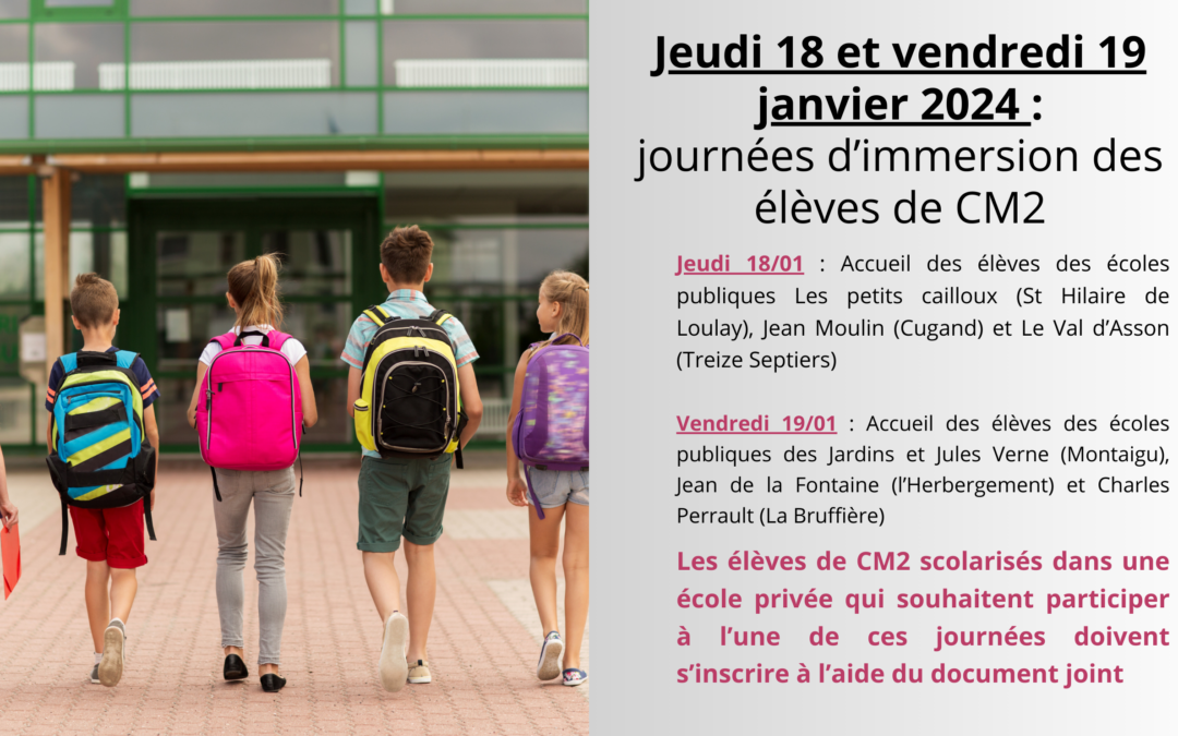 Journées d’immersion des 18 et 19 janvier 2024